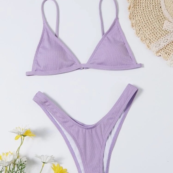 Lilac purple triangle bikini - Picture 2 of 4